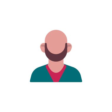 Kel adam sakallı avatar düz simge