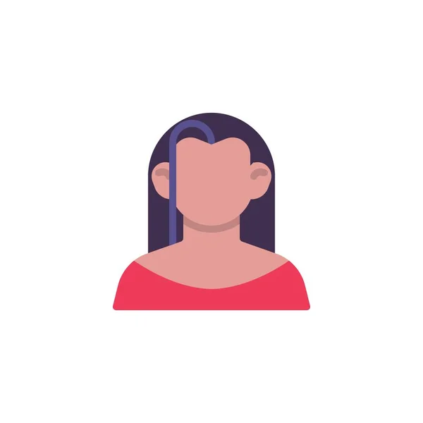 Mujer joven avatar icono plano — Vector de stock