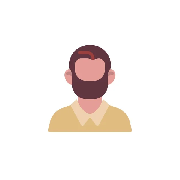 Hombre barbudo avatar icono plano — Vector de stock