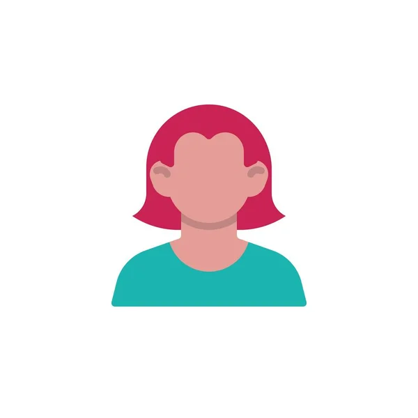 Mujer pelirroja avatar icono plano — Vector de stock