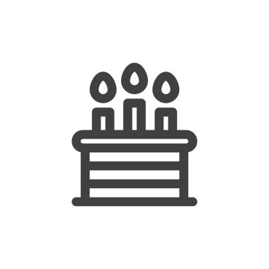 Doğum günü pastası çizgisi simgesi