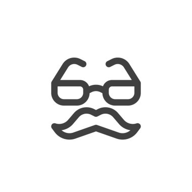 Bıyık ve gözlük çizgisi simgesi