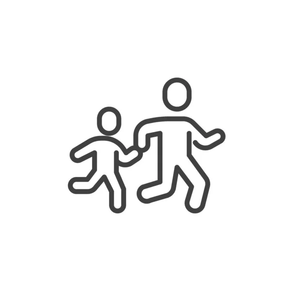 Icono de línea de persona corriendo — Vector de stock