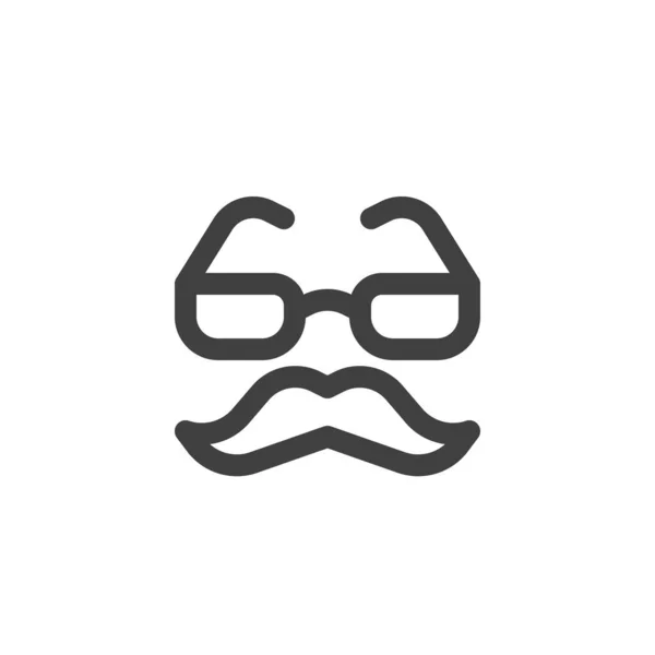 Mustache and glasses line icon — Stock Vector