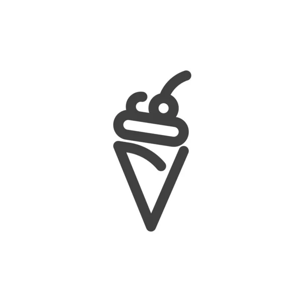 Ice cream cone line icon — Stock Vector