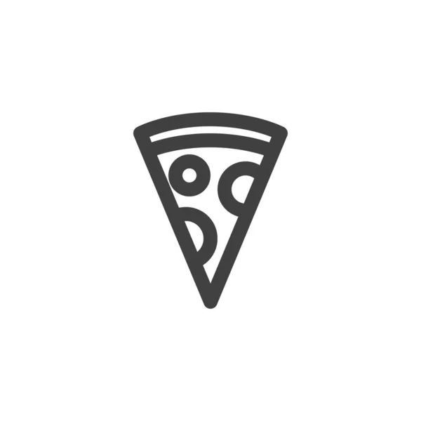 Ícone de linha de fatia de pizza —  Vetores de Stock