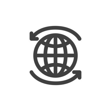 Küre ile okları satırı simgesi