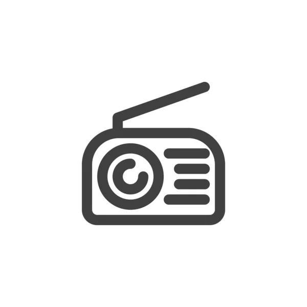 Retro radio line icon — Stock Vector