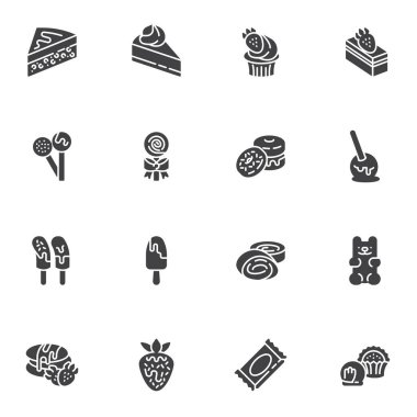 Tatlı vektör simgeleri ayarlandı