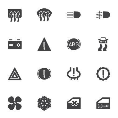 Araç denetim paneli vektör simgeleri ayarlandı