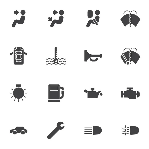 Conjunto de iconos de vector de tablero de instrumentos de coche — Vector de stock