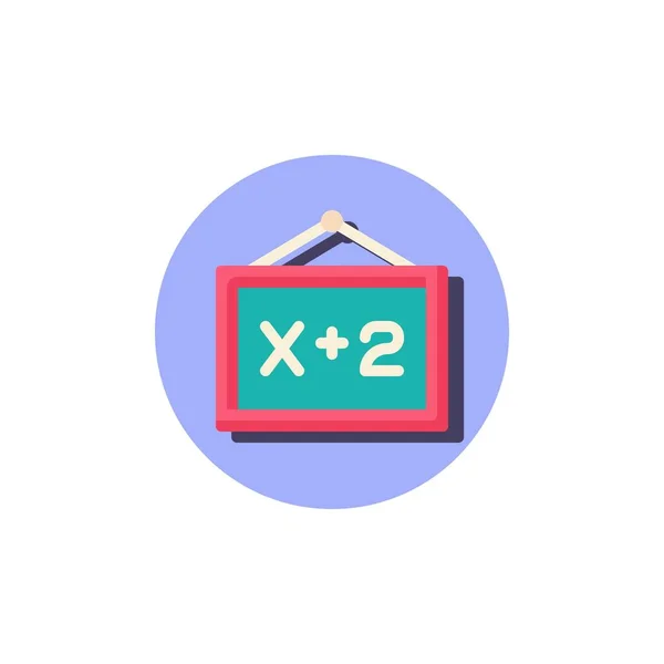 Matematikai egyenlet a táblán lapos ikon — Stock Vector
