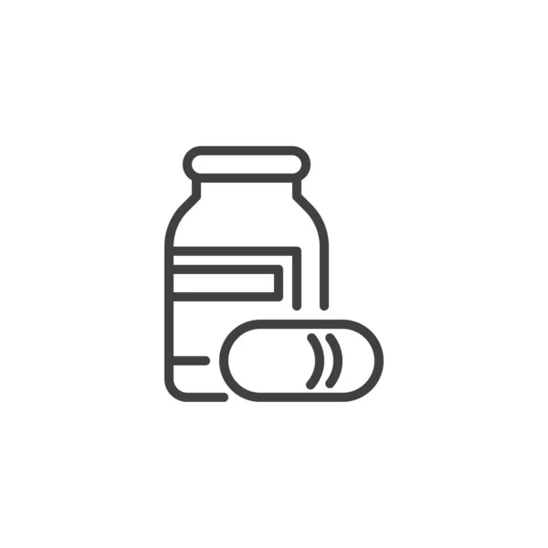 Pilule bouteille ligne icône — Image vectorielle