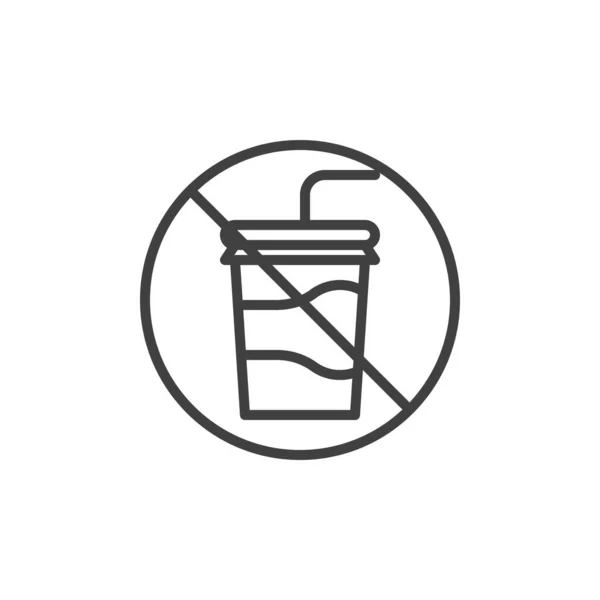 No sweet drinks line icon — Stock Vector