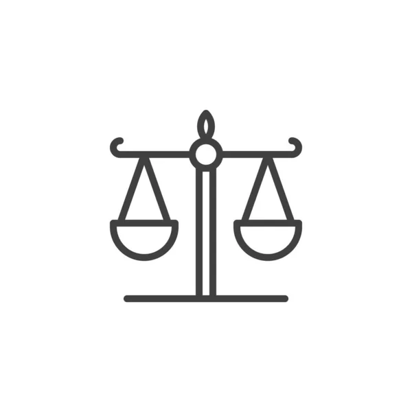 Juridiska skalor linje ikon — Stock vektor
