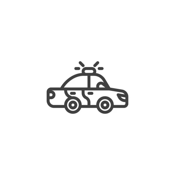 Police car line icon — Stock Vector