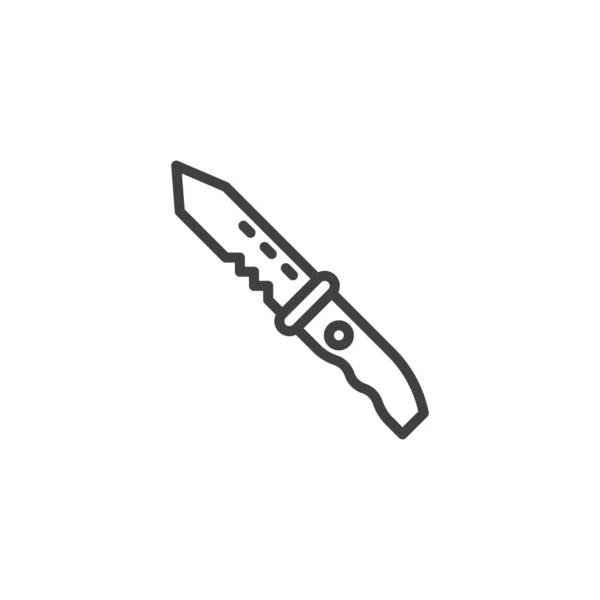 Icono de línea de arma de cuchillo — Vector de stock