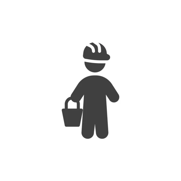 Heimwerker mit Eimer-Vektor-Symbol — Stockvektor
