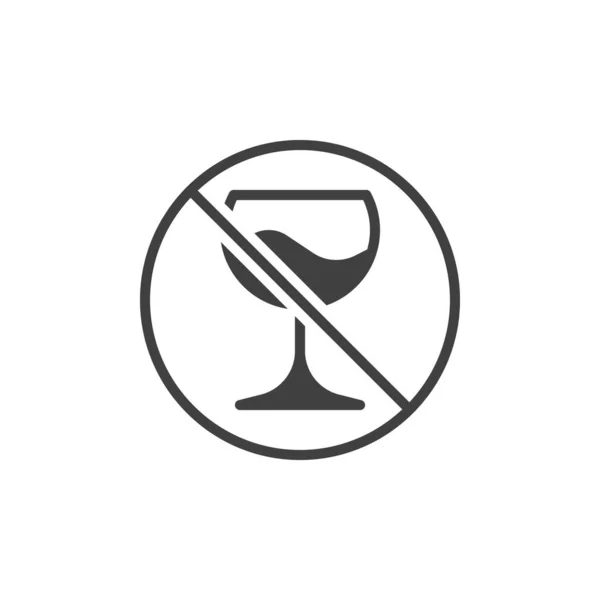 Hiçbir alkol içecekler vektör simgesi — Stok Vektör