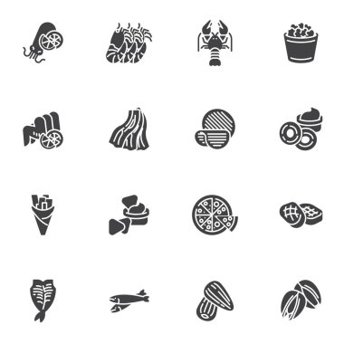 Pub besin vektör simgeleri ayarlandı