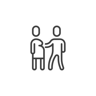 Yaşlı bakım çizgisi simgesi