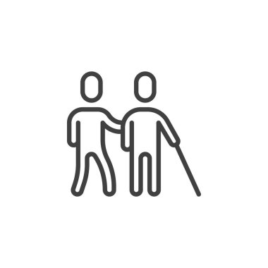 Gönüllü ve yaşlı adam çizgisi simgesi