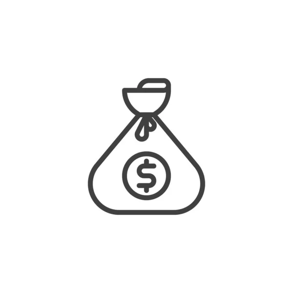 Money bag line icon — Stock Vector