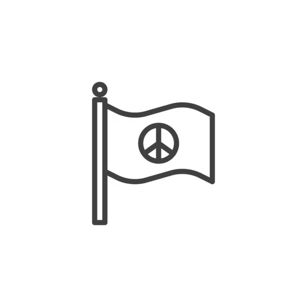 Flag of peace line icon — Stock Vector