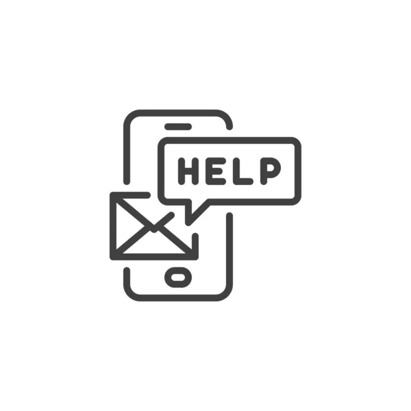 Mobile donation line icon — Stock Vector