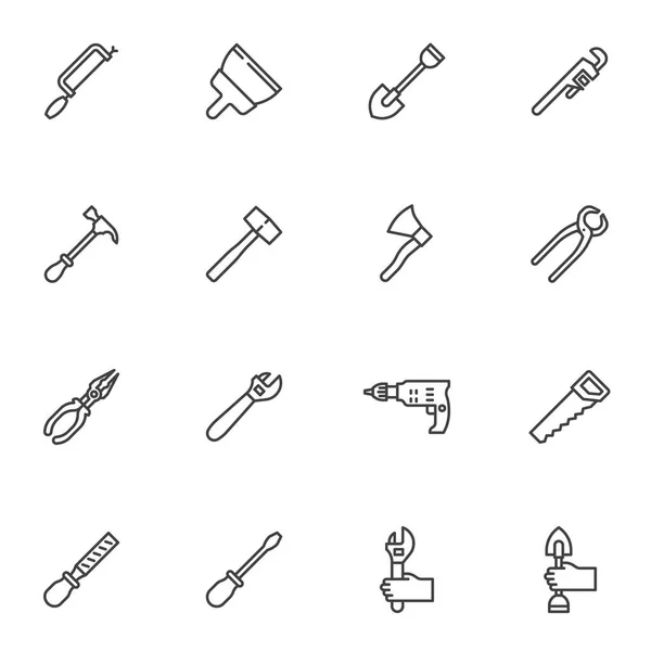 Juego de iconos de línea de herramientas de trabajo — Archivo Imágenes Vectoriales