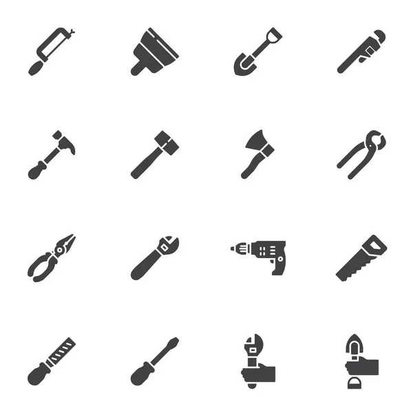 Набор векторных значков рабочих инструментов — стоковый вектор