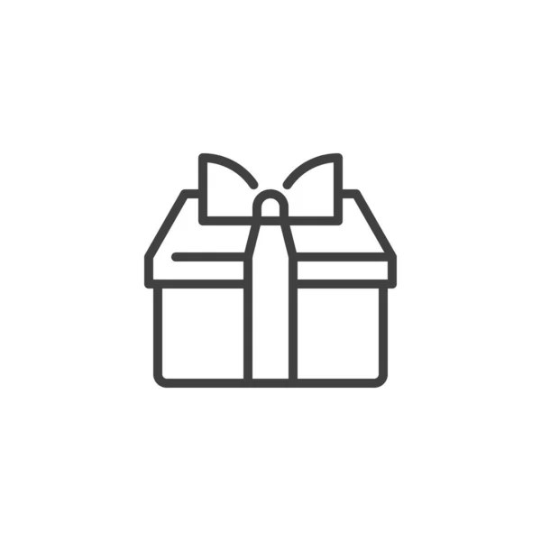 Caixa de presente com ícone de linha de fita —  Vetores de Stock