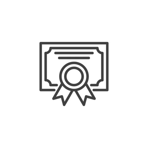 Icône de ligne de médaille certificat — Image vectorielle