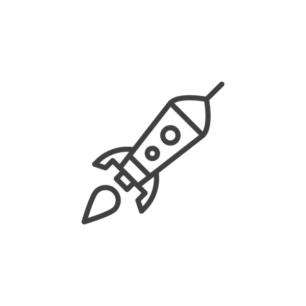 Rocket startup line icon — Stock Vector