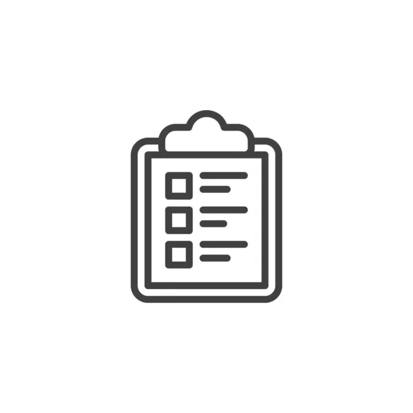 Checklist clipboard line icon — Stock Vector