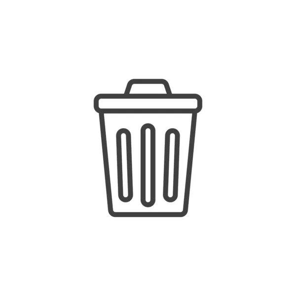 Icono de línea de papelera de reciclaje — Vector de stock