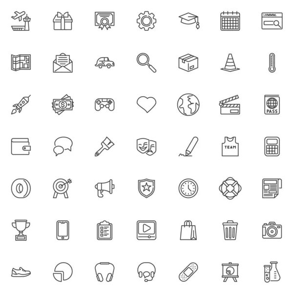 Conjunto de iconos de línea de interfaz básica — Archivo Imágenes Vectoriales