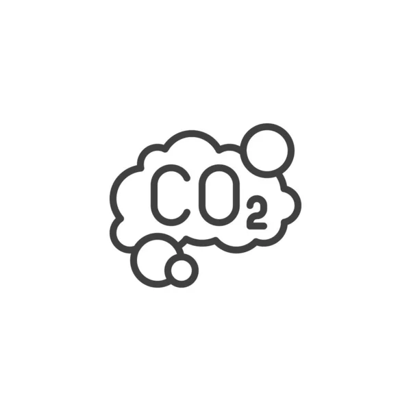 Icono de línea de nube CO2 — Vector de stock