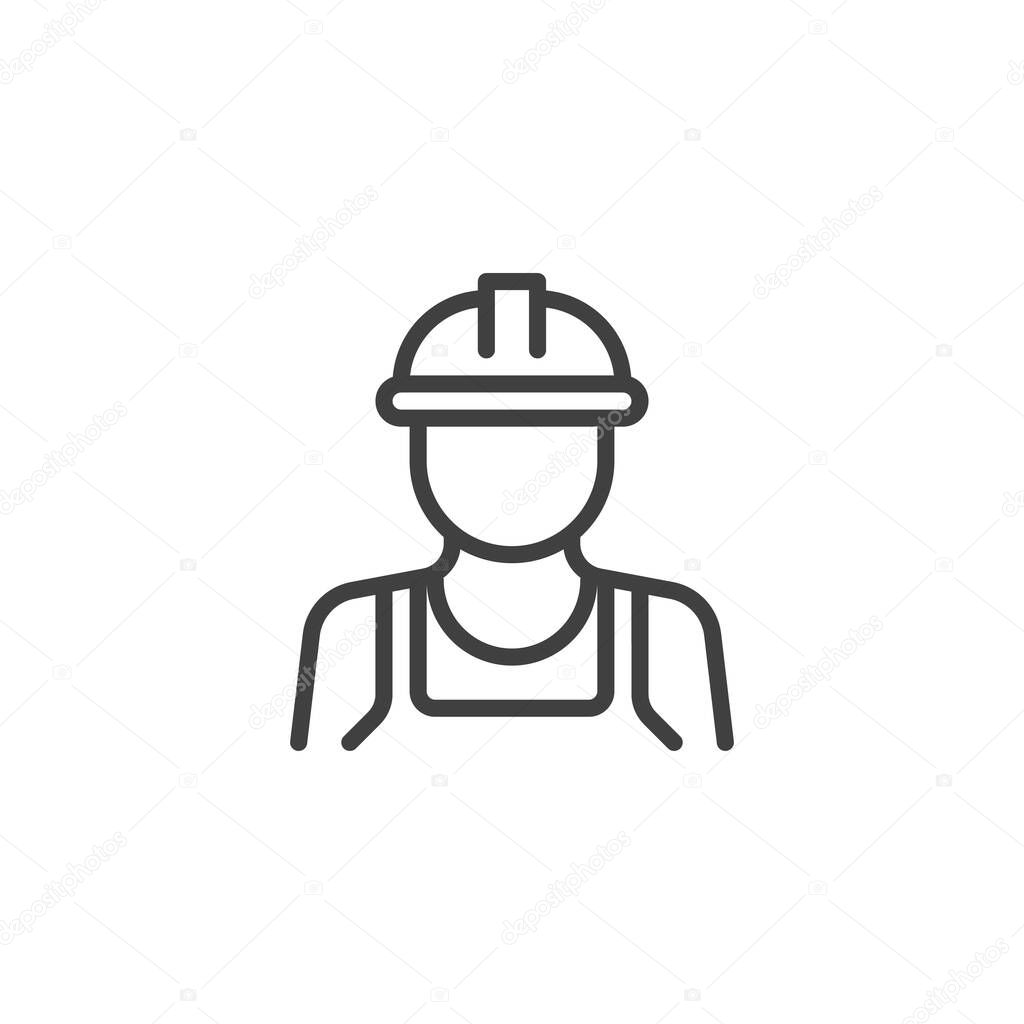 Industry worker line icon