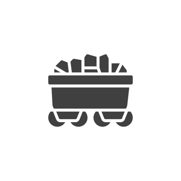 Carro de carbón icono vector — Vector de stock