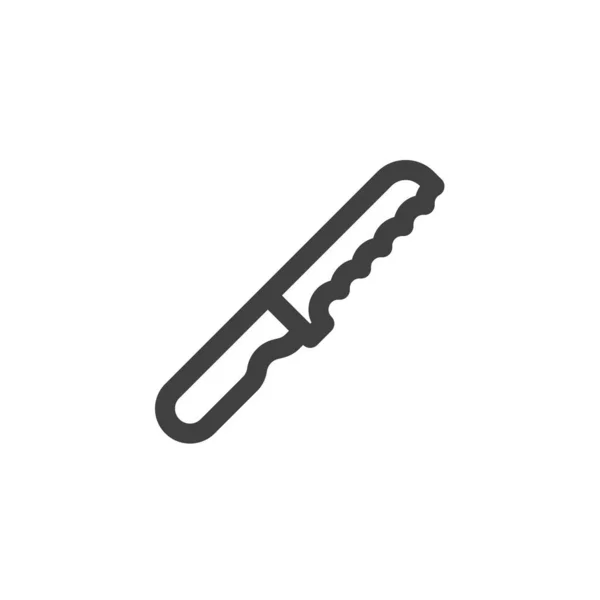 Bread knife line icon — Stock Vector