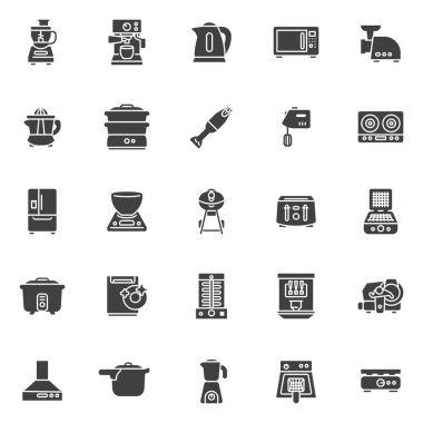 Mutfak aletleri vektör simgeleri ayarlandı