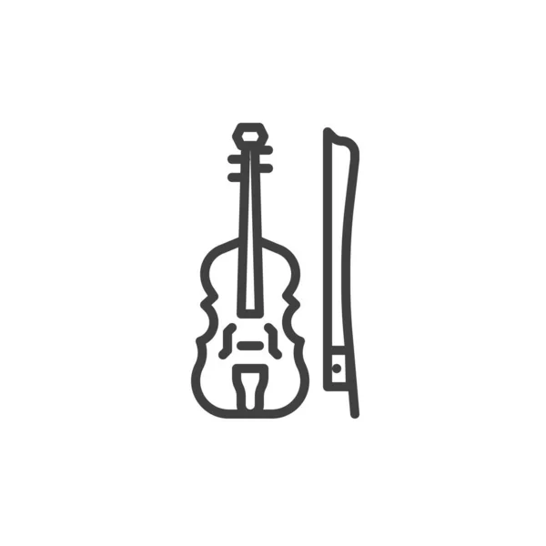 Icono de línea violín — Vector de stock