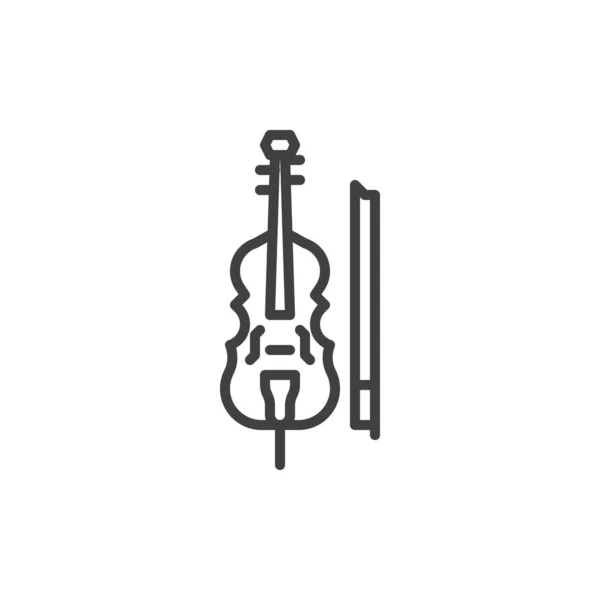 Icono de línea de violonchelo — Vector de stock