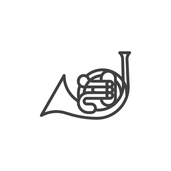 Frans hoorn lijn pictogram — Stockvector