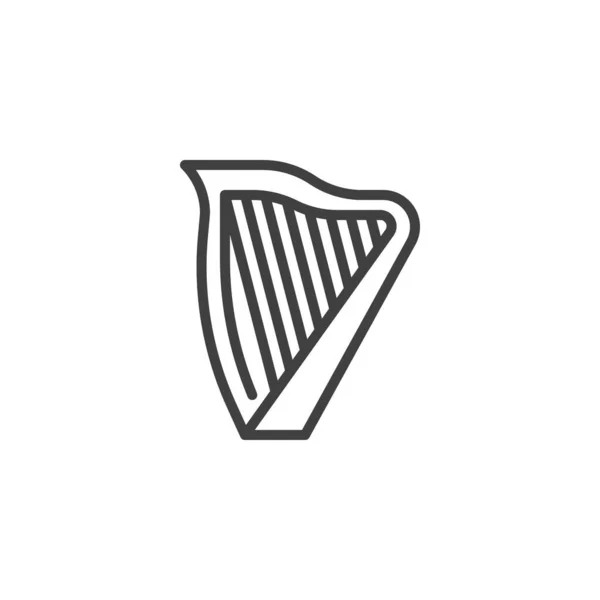 Icono de línea de arpa — Archivo Imágenes Vectoriales
