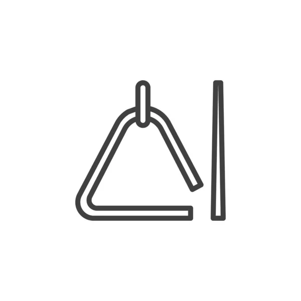 Icono de línea de triángulo musical — Vector de stock