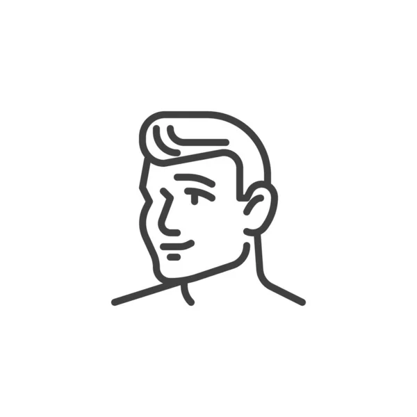 Hombres corte de pelo icono de línea — Vector de stock