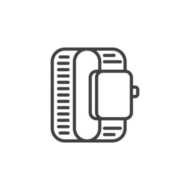 Kare smartwatch çizgi simgesi