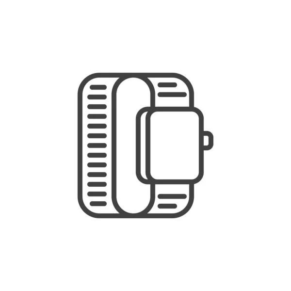 Cuadrado smartwatch línea icono — Vector de stock